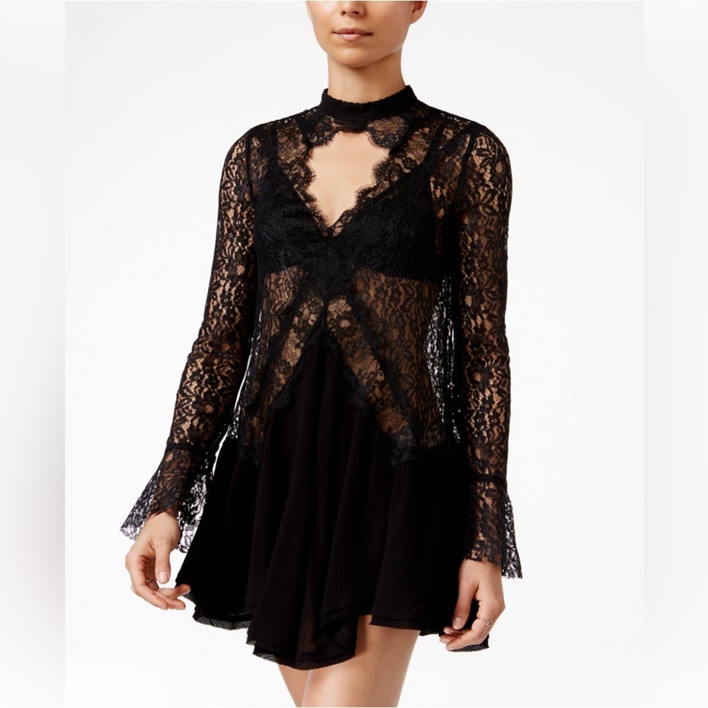 Free People Tell Tale Lace Tunic Top